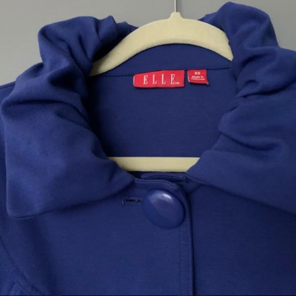 Royal Blue Crop/Balloon Sleeves Top - Picture 2 of 7